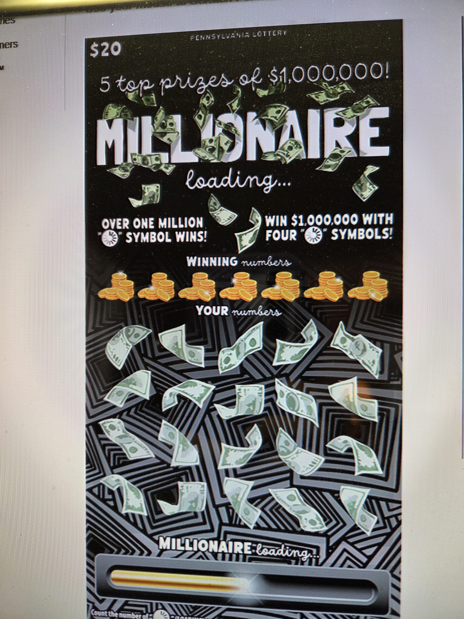 Millionaire Loading Lottery Tickets