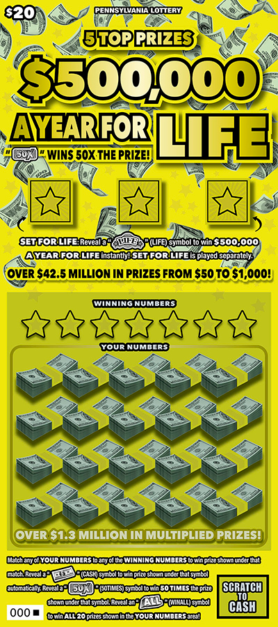 $500,000 for Life Lottery Tickets